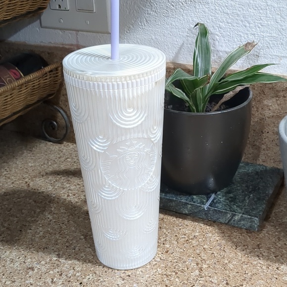 Starbucks Other - Starbucks 2023 White Pearl Shell Mermaid Scales Cold Cup Tumbler